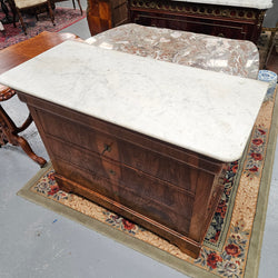 19th Century Louis Phillipe Chest of Figured Walnut and Marble Top | Antique & Vintage | Moonee Ponds Antiques | Australia Wide Delivery