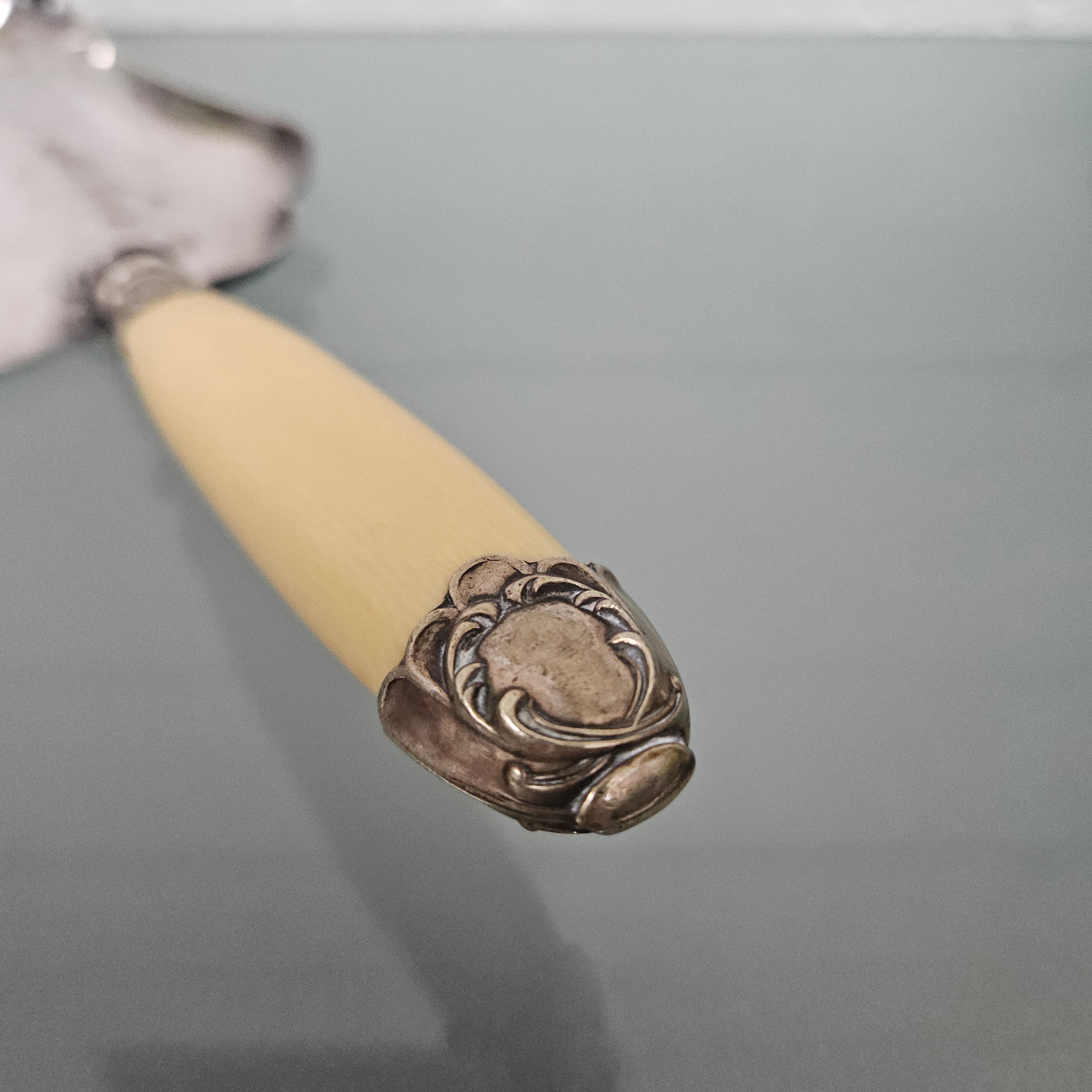 Antique EPNS Silver & Ivory Crumb Catcher | Antique & Vintage | Moonee Ponds Antiques | Australia Wide Delivery