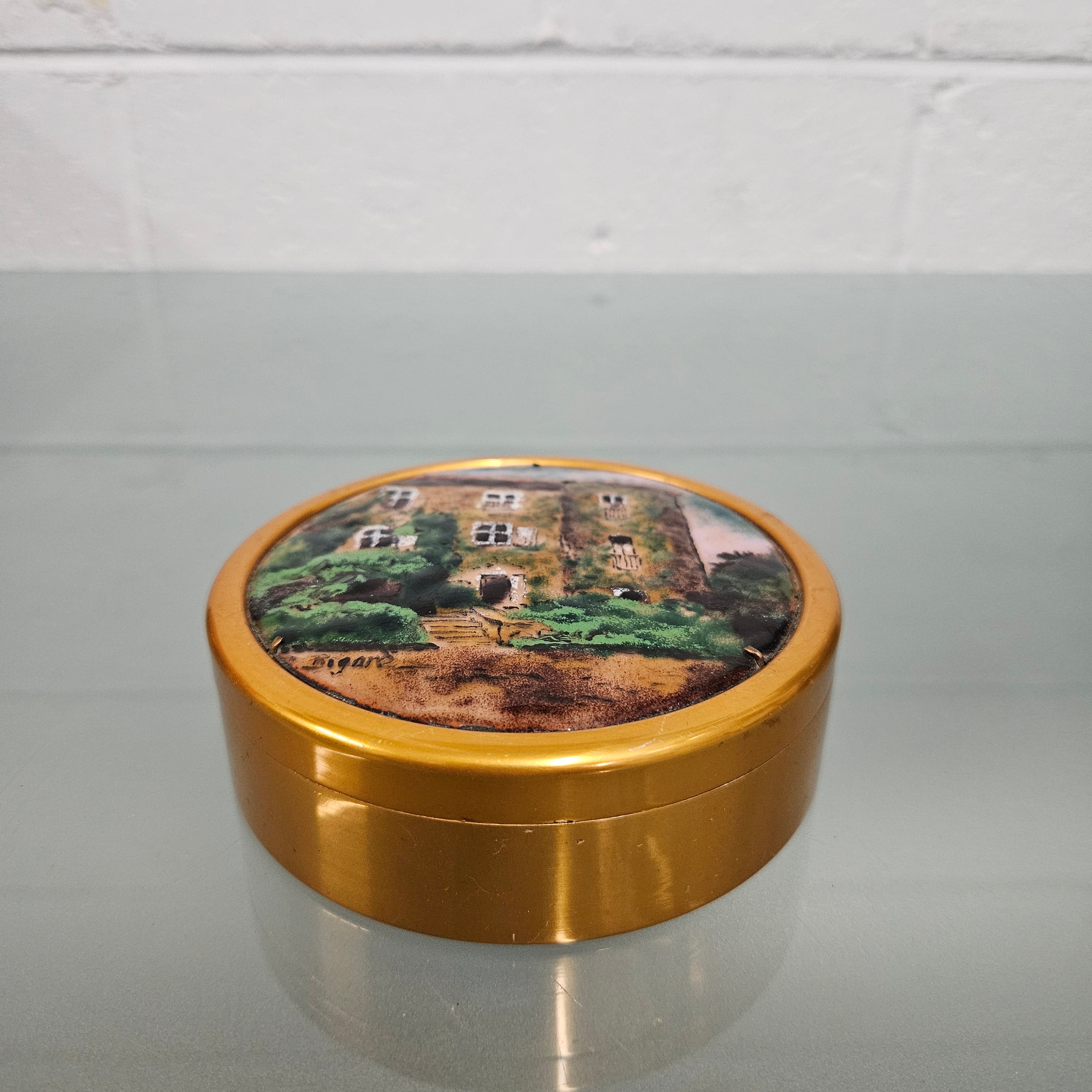 Vintage Enamel & Copper Trinket Box