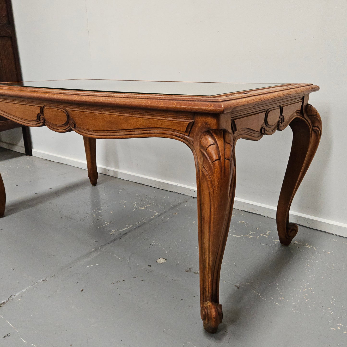 French Oak Cane Insert Coffee Table