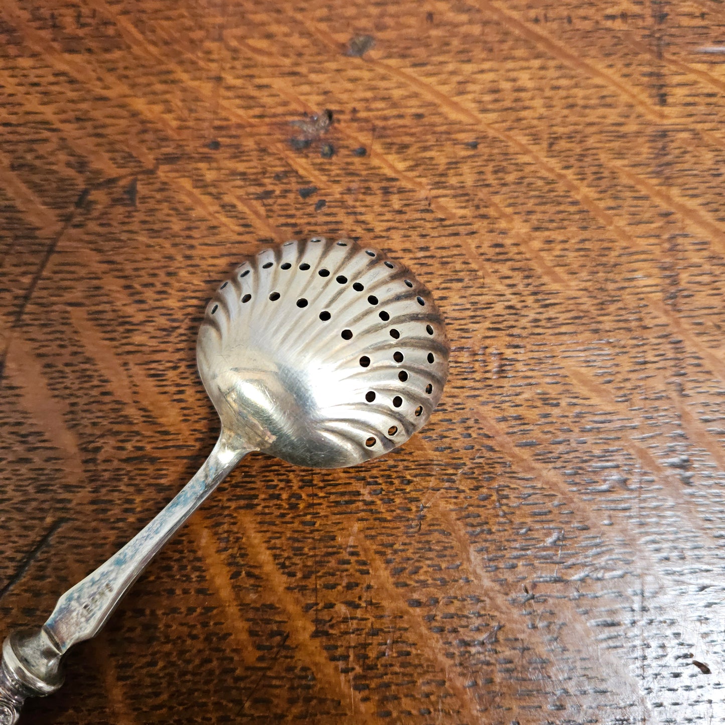 Mother of Pearl & EPNS Silver Sifting Spoon