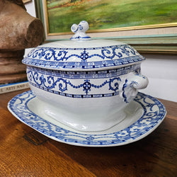 Victorian Blue&White Tureen and Meat Plate