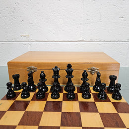 Vintage French Boxed Wooden Chess Set