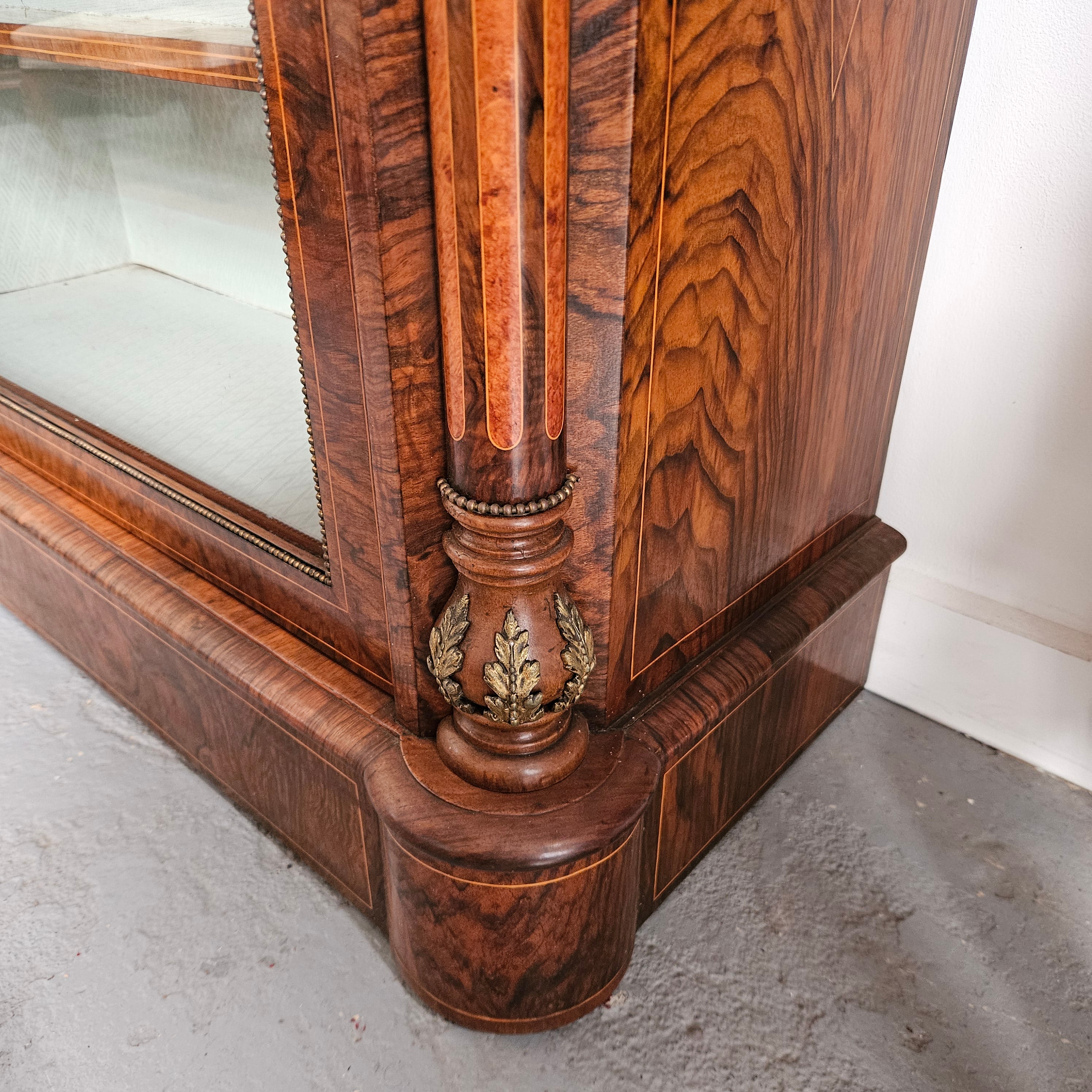 Beautiful Figured Walnut Victorian Inlaid Piers Cabinet | Antique & Vintage | Moonee Ponds Antiques | Australia Wide Delivery