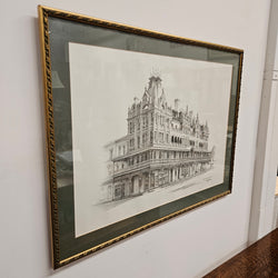 Lithograph by Keith Ross of Shamrock Hotel Bendigo | Antique & Vintage | Moonee Ponds Antiques | Australia Wide Delivery