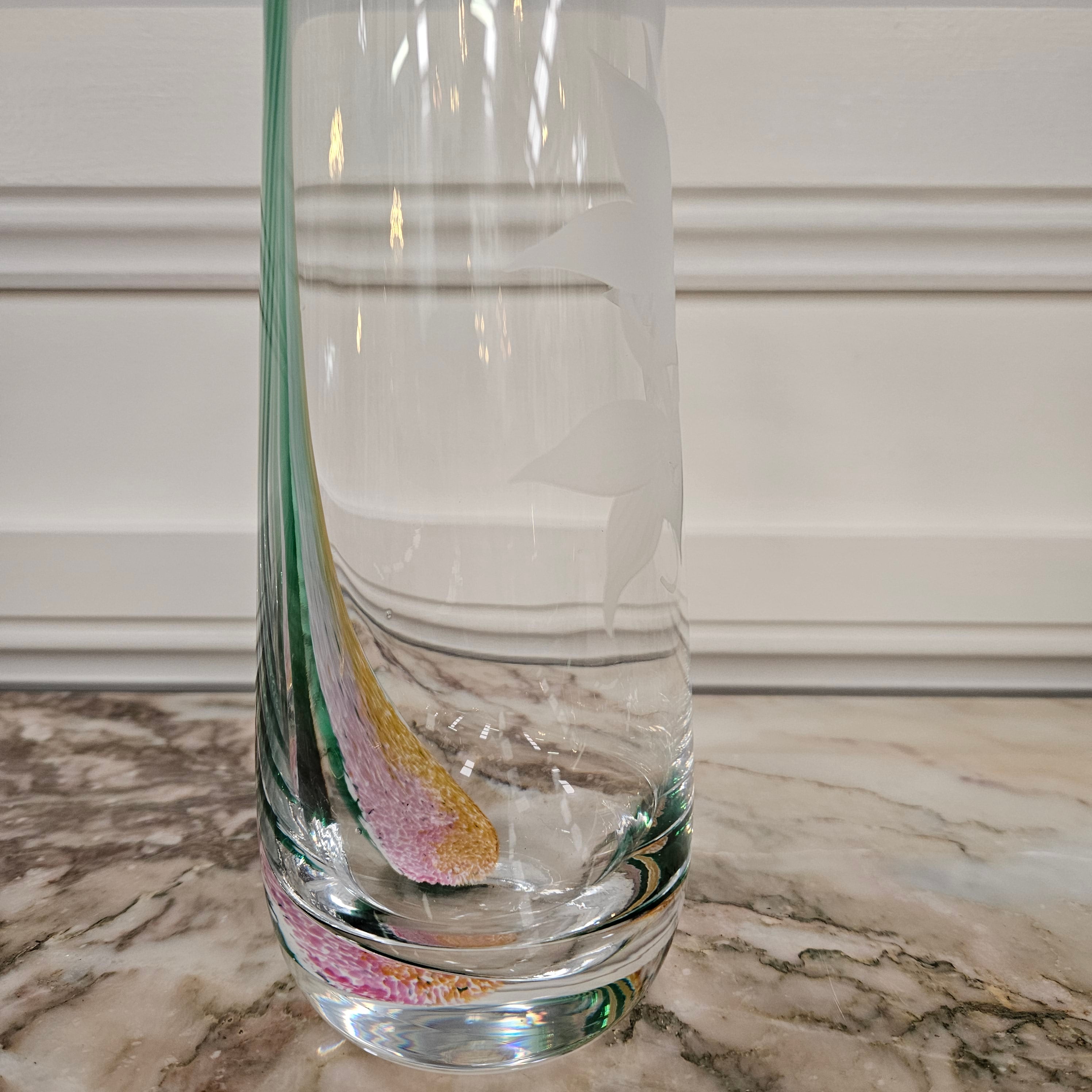 Beautiful Floral Glass Vase | Antique & Vintage | Moonee Ponds Antiques | Australia Wide Delivery