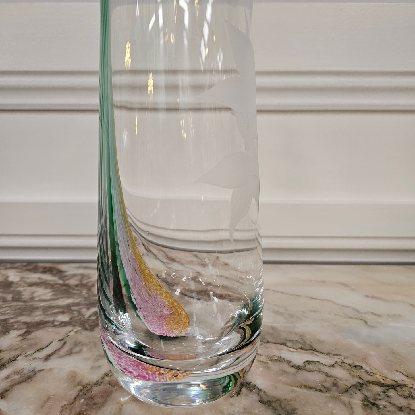 Beautiful Floral Glass Vase