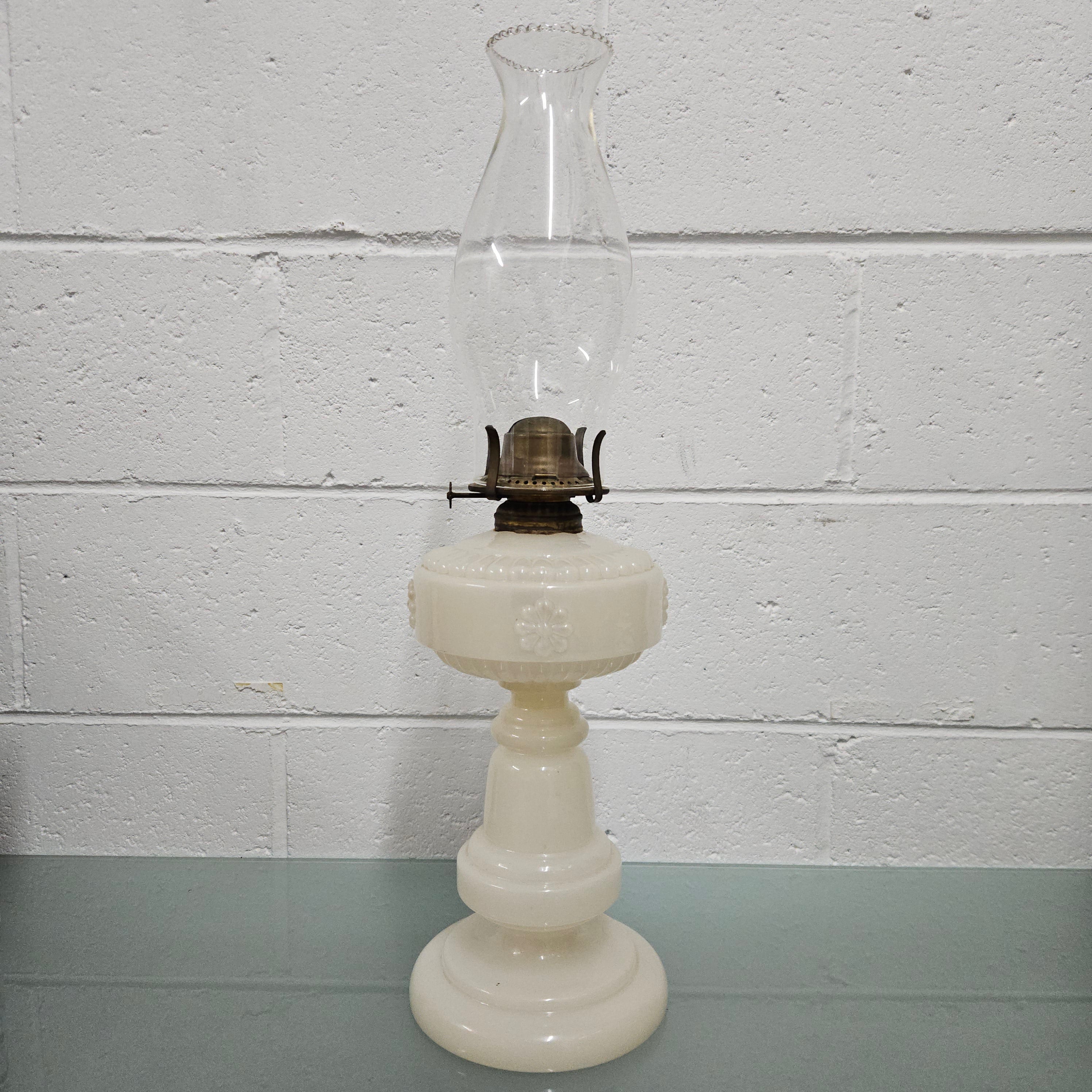 Antique Milk Glass Kero Lamp