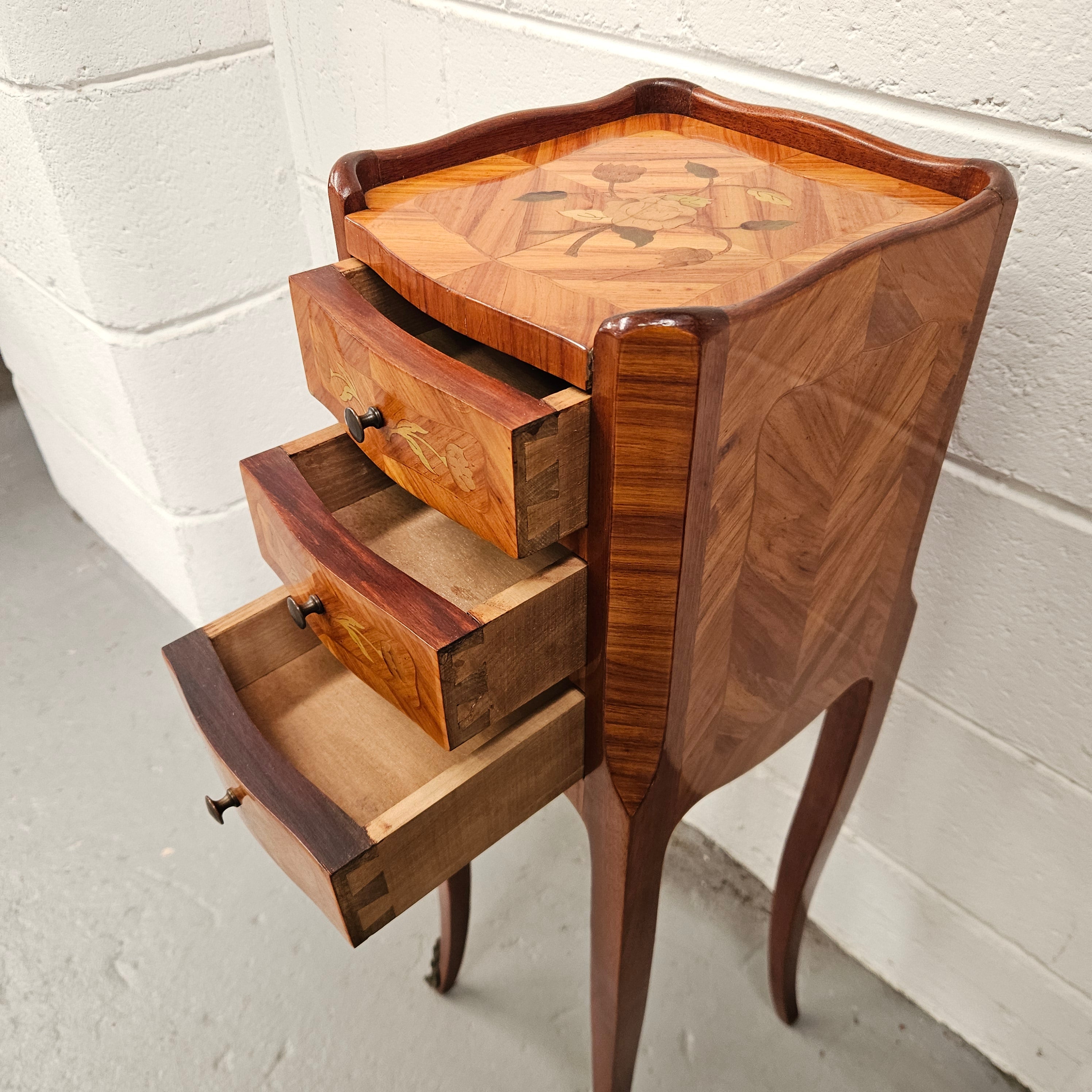 Petite Marquetry Inlaid Louis XV Style Lamp Table | Antique & Vintage | Moonee Ponds Antiques | Australia Wide