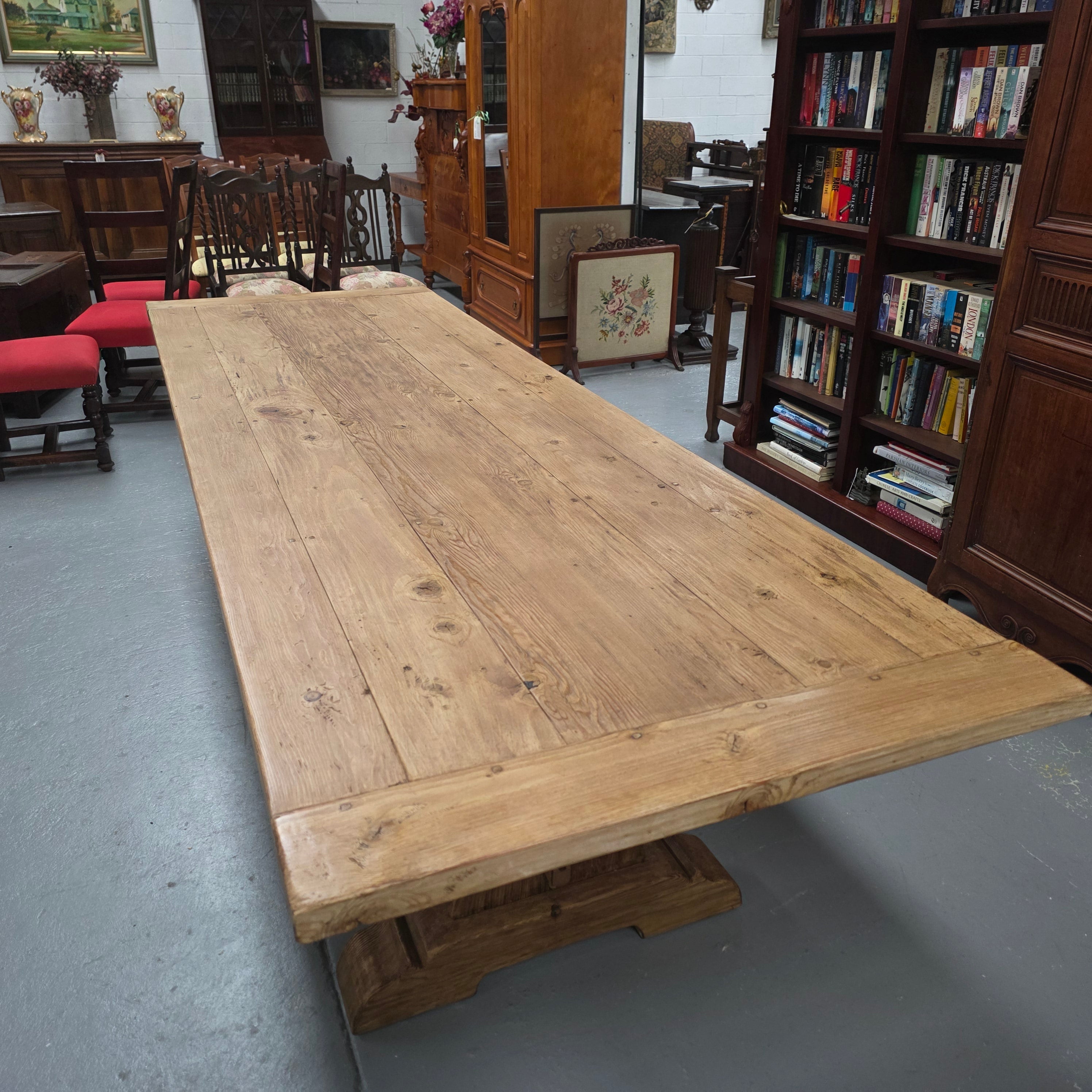 Impressive Vintage Reclaimed Spruce 3 Meter Dining Table | Antique & Vintage | Moonee Ponds Antiques | Australia Wide Delivery