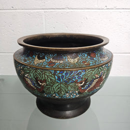 Antique Chinese Bronze & Cloisonne Planter