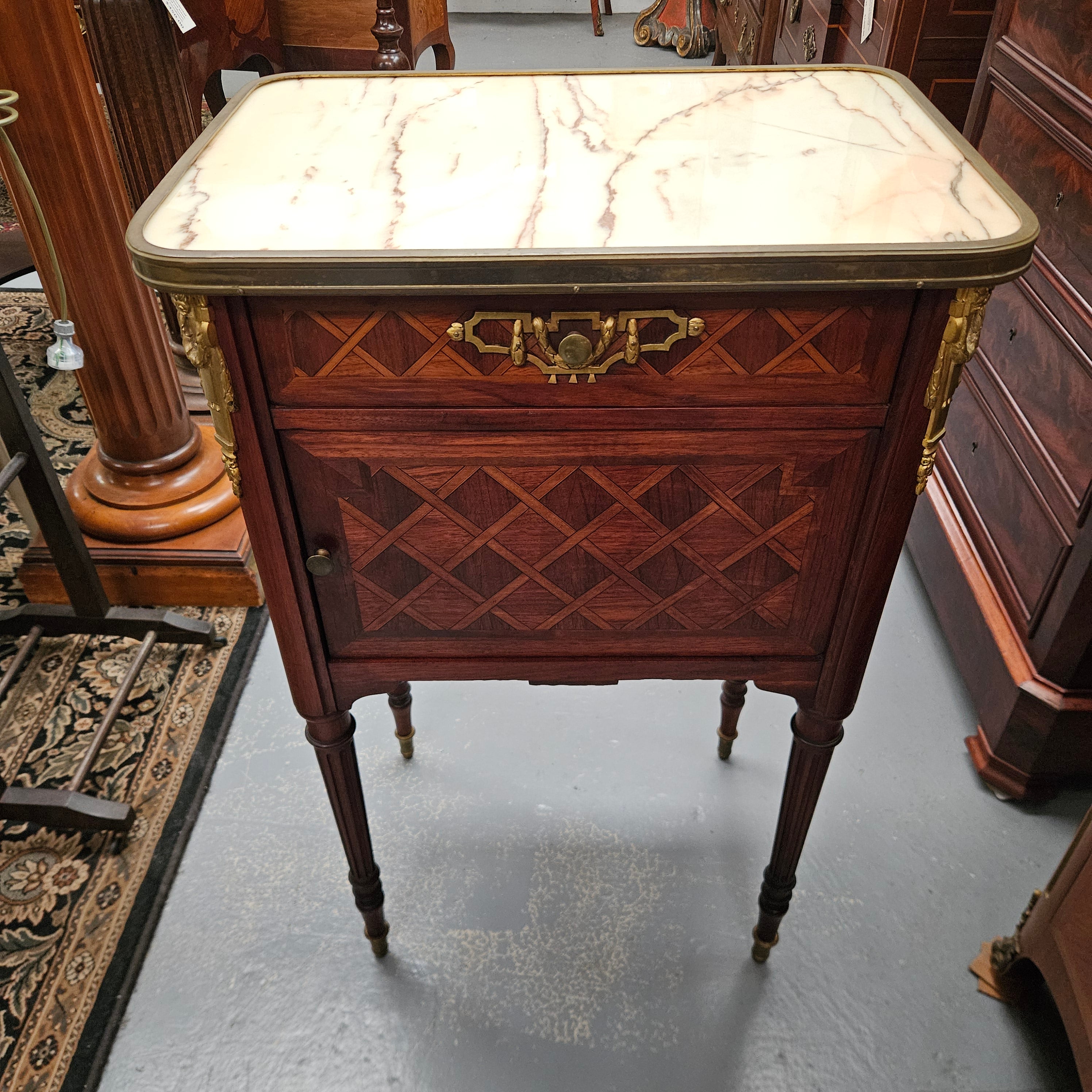 Louis XVIth Style Mahogancy Side Cabinet/Bedside | Antique & Vintage | Moonee Ponds Antiques | Australia Wide Delivery