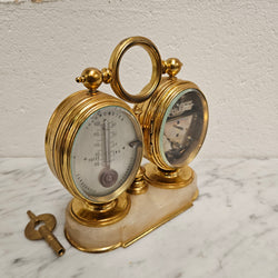 Late 19th Century Twin Oval Clock & Barometer by Antoine Redier Fully Serviced | Antique & Vintage | Moonee Ponds Antiques | Australia Wide