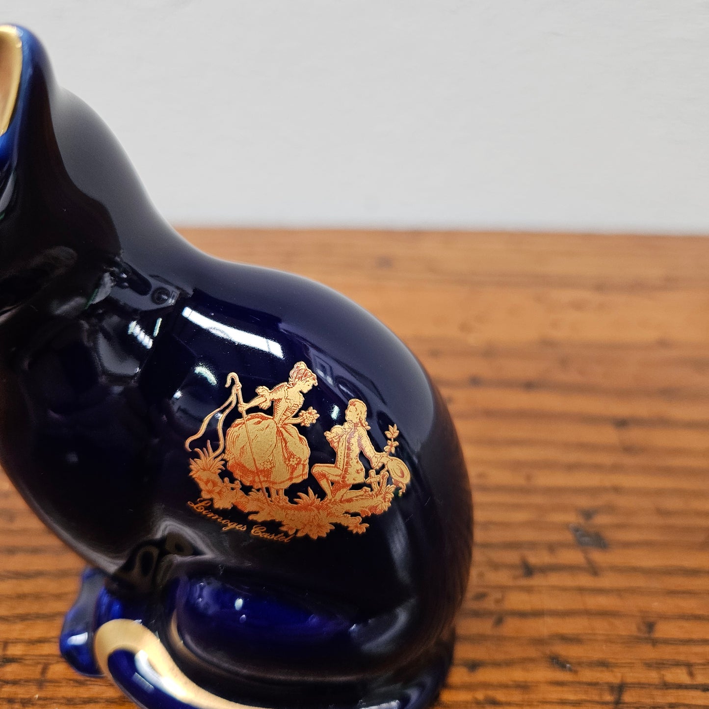 Limoge Cobalt Blue Cat