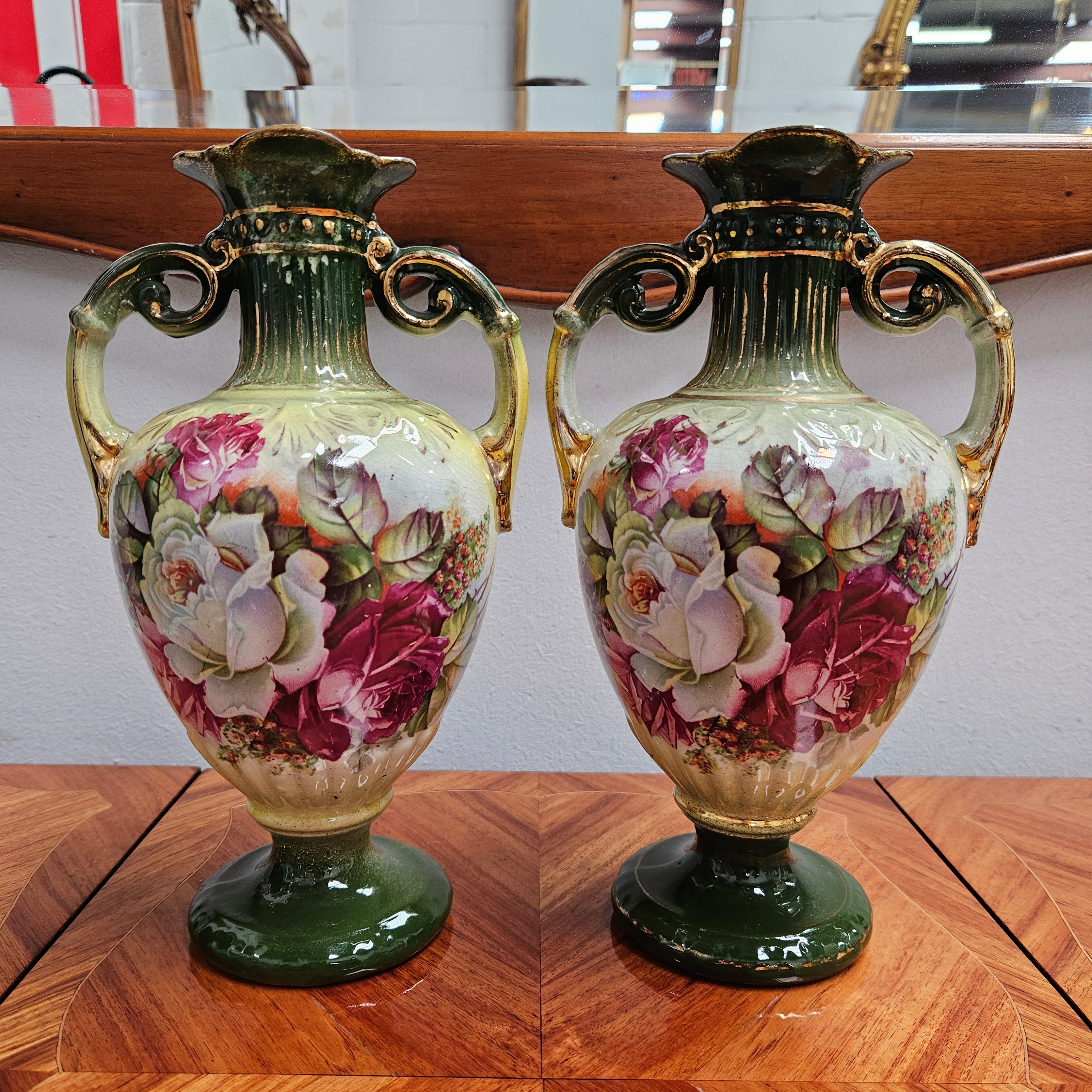 Pair Of Edwardian Vases | Antique & Vintage | Moonee Ponds Antiques | Australia Wide Delivery