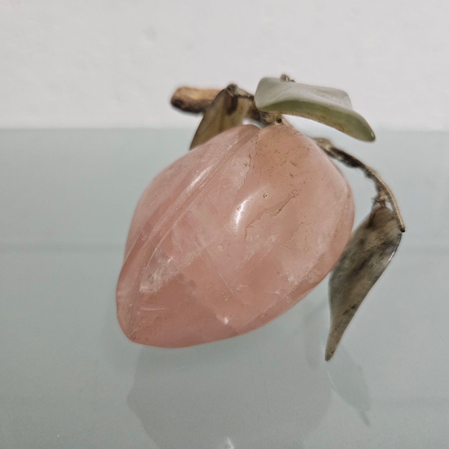 Vintage Carved Jade & Quartz Stone Fruit