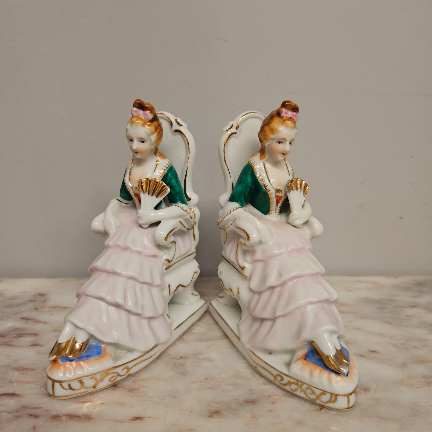 Pair of Vintage Porcelain Bookends