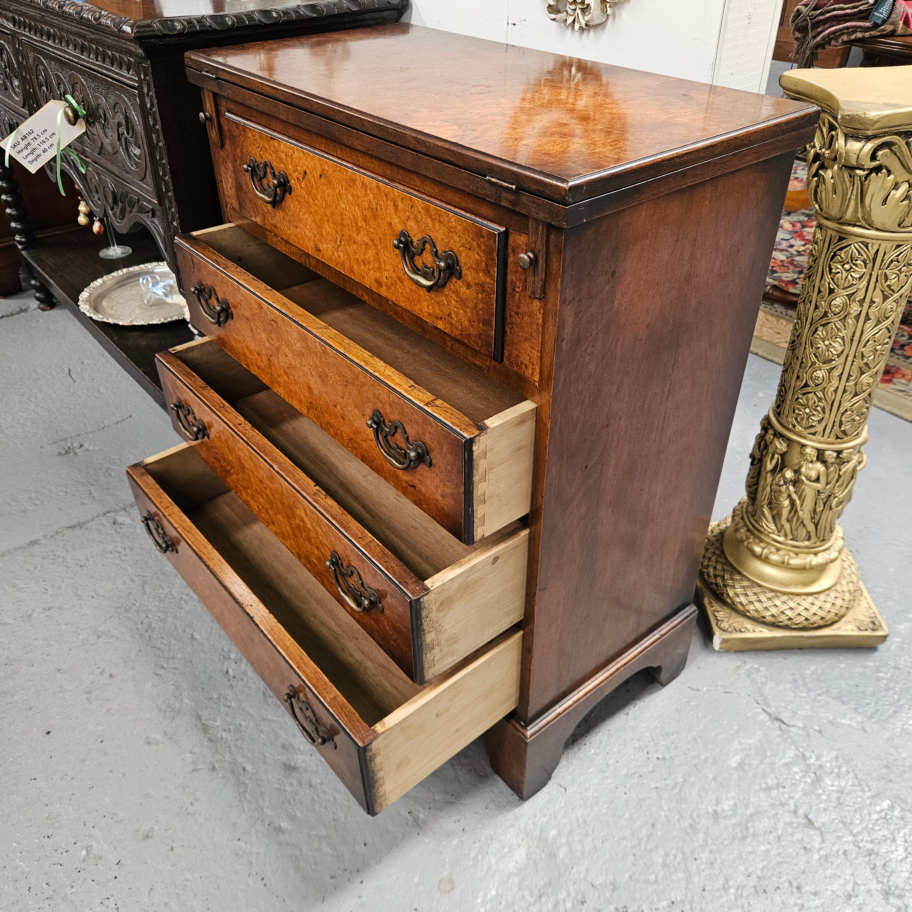 Georgian Style Chest of Drawers With Four Drawers & Flip Top Desk | Antique & Vintage | Moonee Ponds Antiques | Australia Wide Delivery