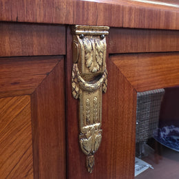 French Walnut Louis 16th Bookcase With Inlay & Ormolu