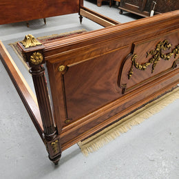 French Louis XVI Style Mahogany Queen Size Bed