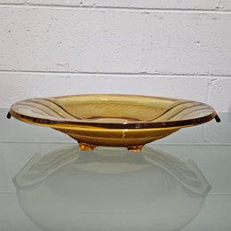Art Deco Amber Glass Float Bowl