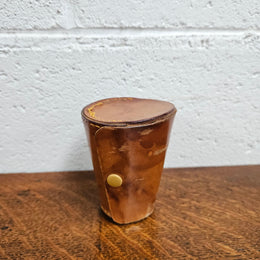 Antique Set Of Stirrup Cups In Leather Case
