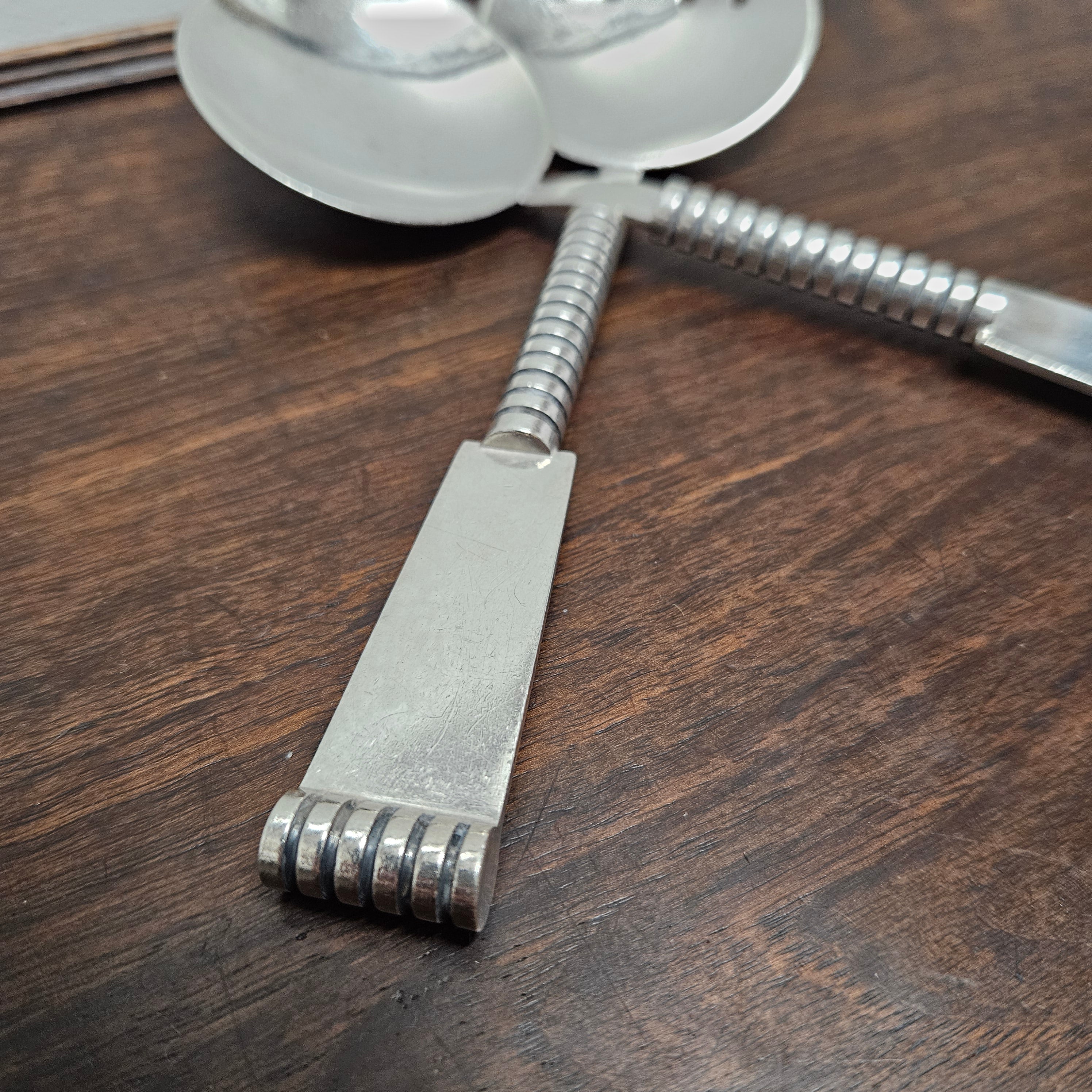 Stylish Mid Century Modern Norwegian Silver (40g Plated) Salad Servers | Antique & Vintage | Moonee Ponds Antiques | Australia Wide Delivery