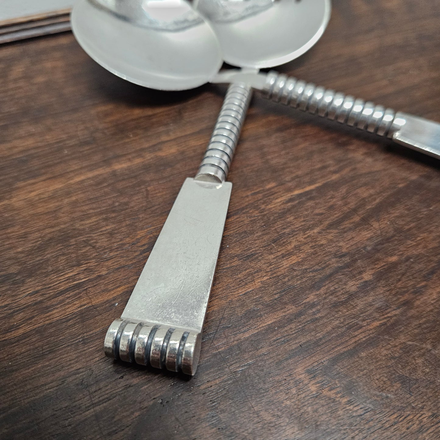 Stylish Mid Century Modern Norwegian Silver (40g Plated) Salad Servers