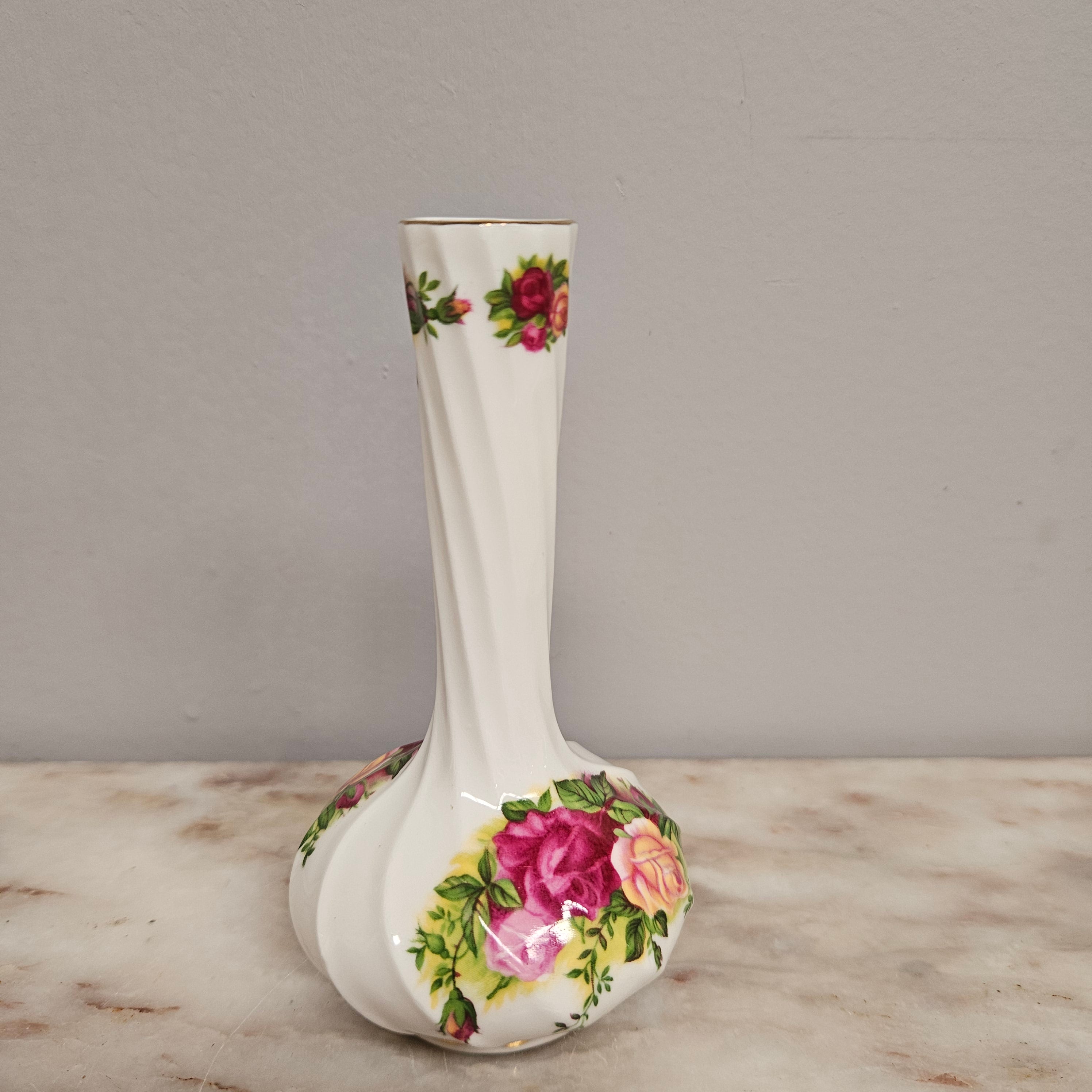 Vintage Roses Narrow Neck Vase | Antique & Vintage | Moonee Ponds Antiques | Australia Wide