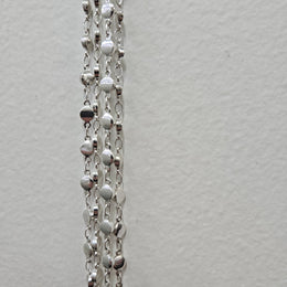 Vintage Silver Plated Double Strand Long Necklace