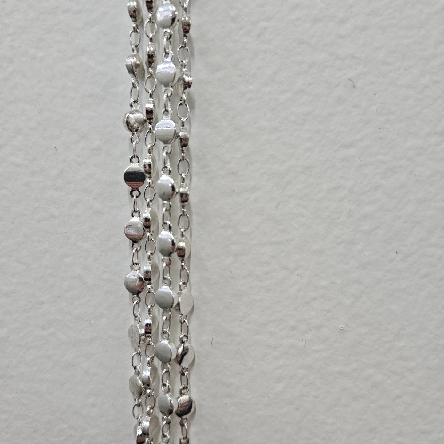 Vintage Silver Plated Double Strand Long Necklace