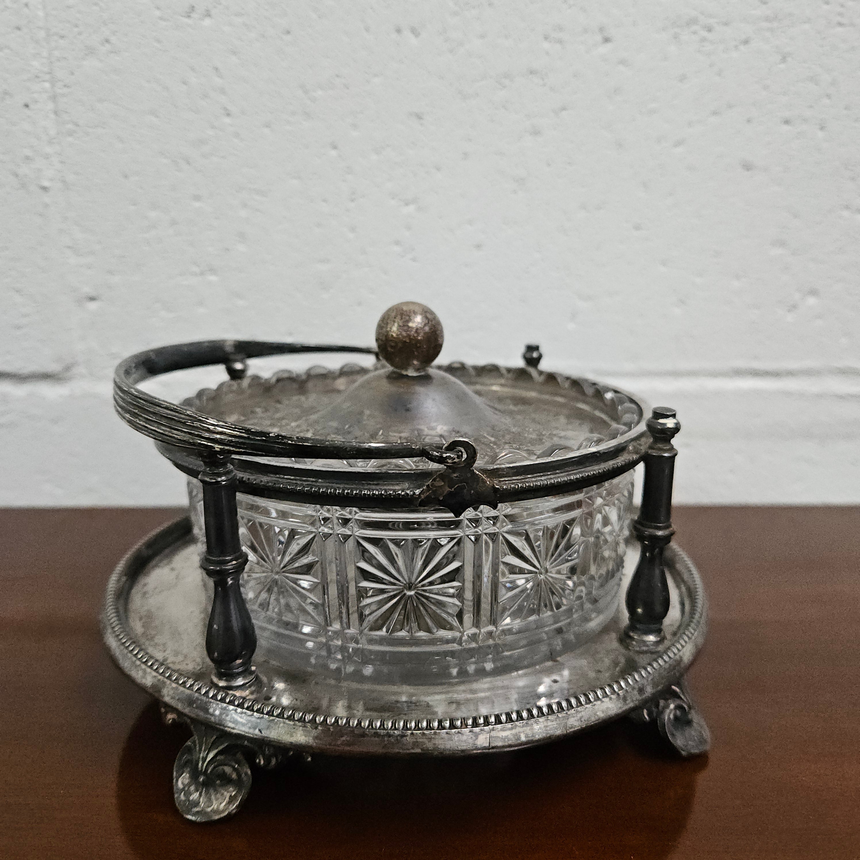 Victorian Walker & Hall Silver & Glass Insert Butter Dish | Antique & Vintage | Moonee Ponds Antiques | Australia Wide Delivery