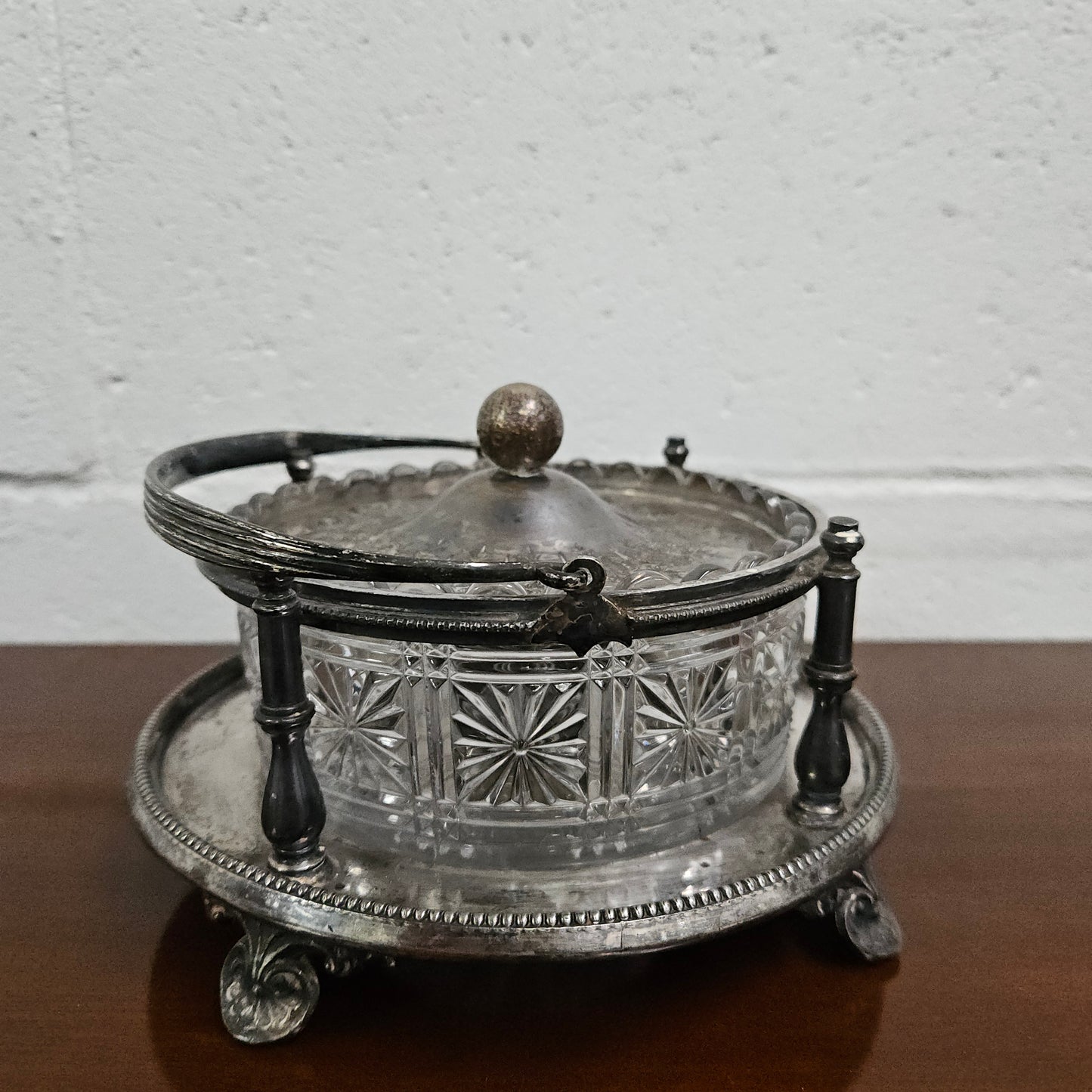 Victorian Walker & Hall Silver & Glass Insert Butter Dish