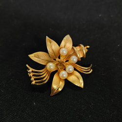 Vintage Gilt Metal & Faux Pearl Brooch | Antique & Vintage | Moonee Ponds Antiques | Australia Wide Delivery