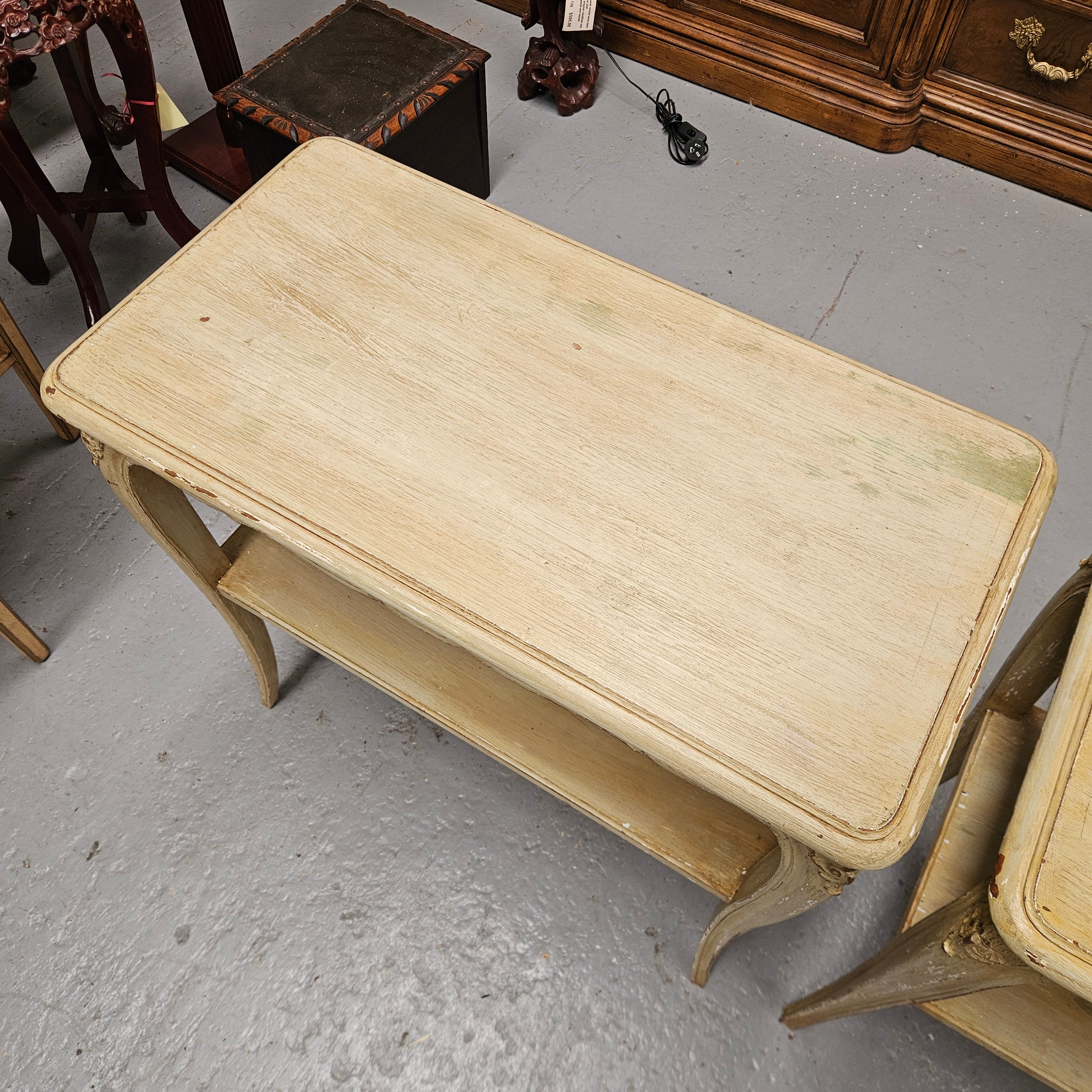 Pair Rustic Oak Shabby Chic Side Tables | Antique & Vintage | Moonee Ponds Antiques | Australia Wide