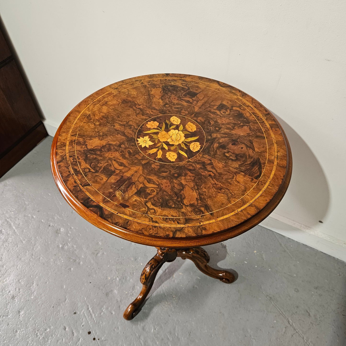 Victorian Floral Inlaid Occasional Table