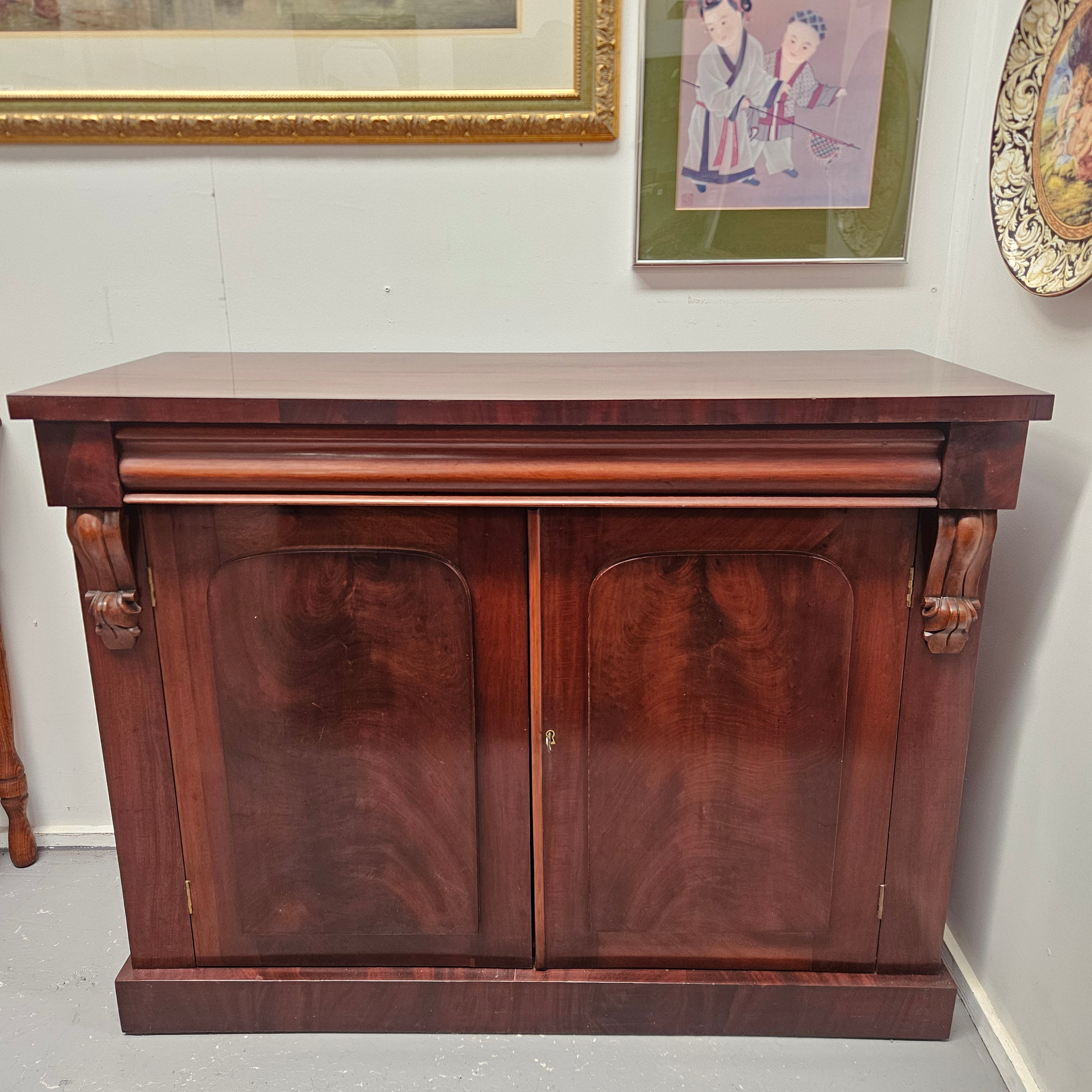Solid Mahogany Two Door Cabinet With Drawer | Antique & Vintage | Moonee Ponds Antiques | Australia Wide Delivery