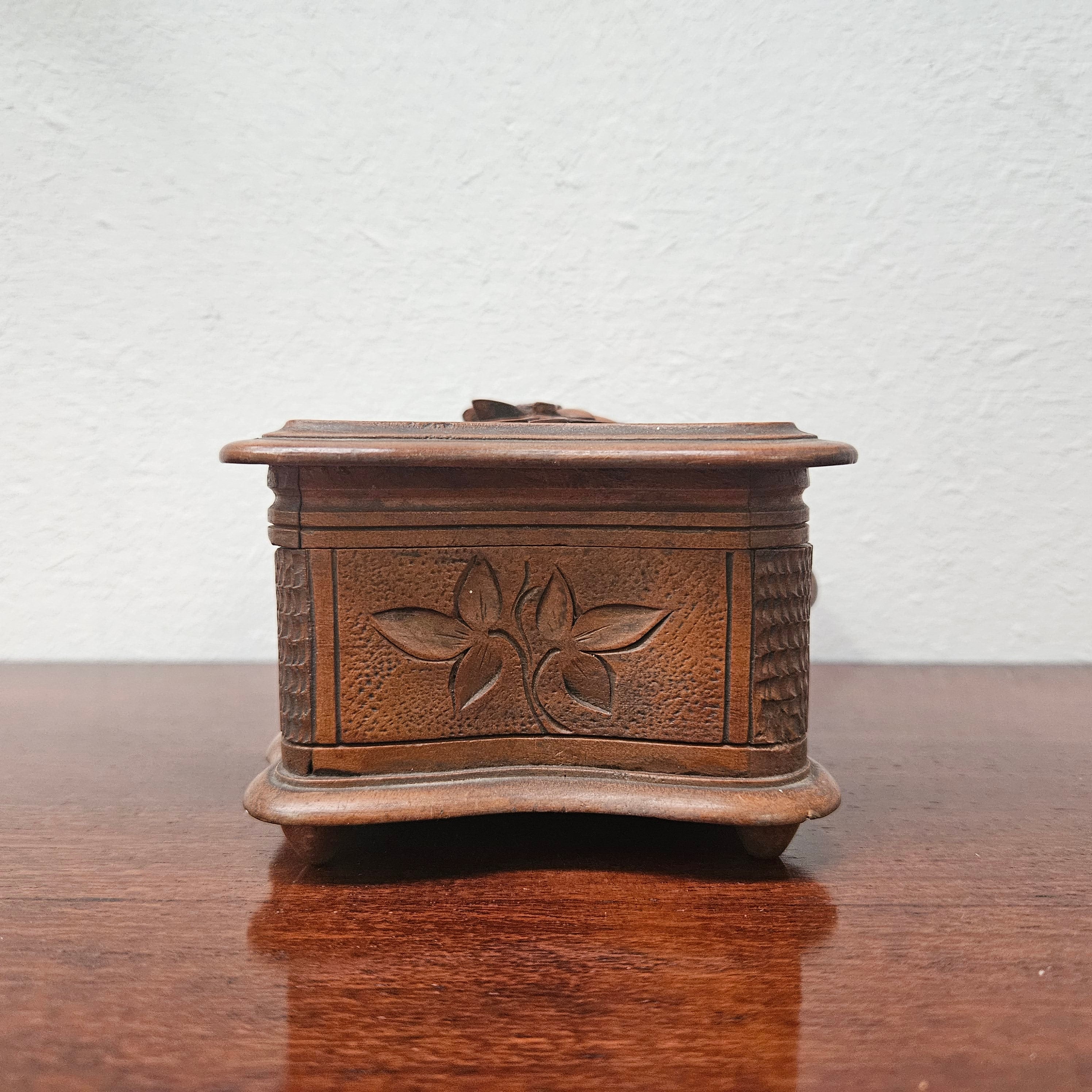 Antique Swiss Walnut Trinket Box | Antique & Vintage | Moonee Ponds Antiques | Australia Wide Delivery