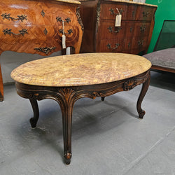 French Oak Louis XV Style Marble Top Coffee Table | Antique & Vintage | Moonee Ponds Antiques | Australia Wide Delivery