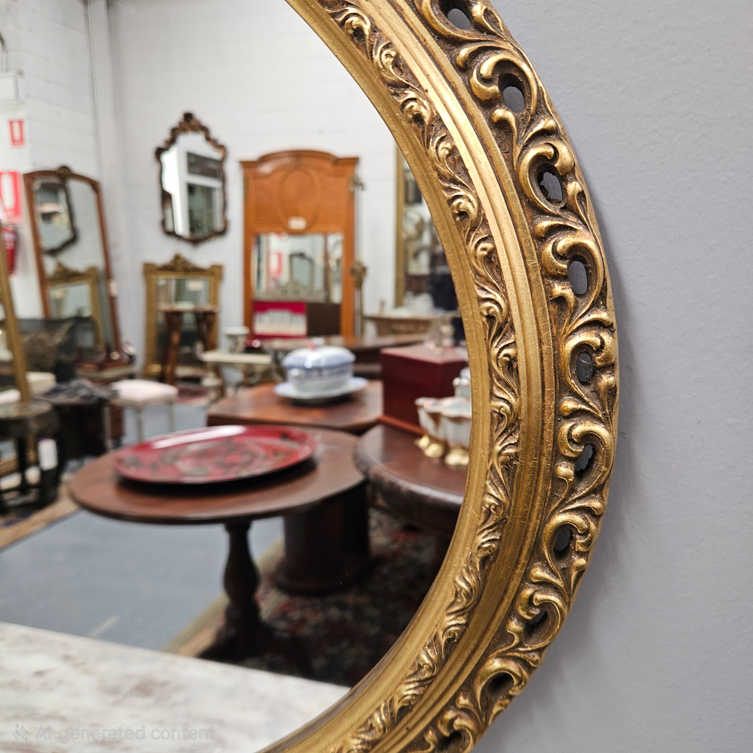 Vintage Oval Gilt Wooden Mirror | Antique & Vintage | Moonee Ponds Antiques | Australia Wide Delivery