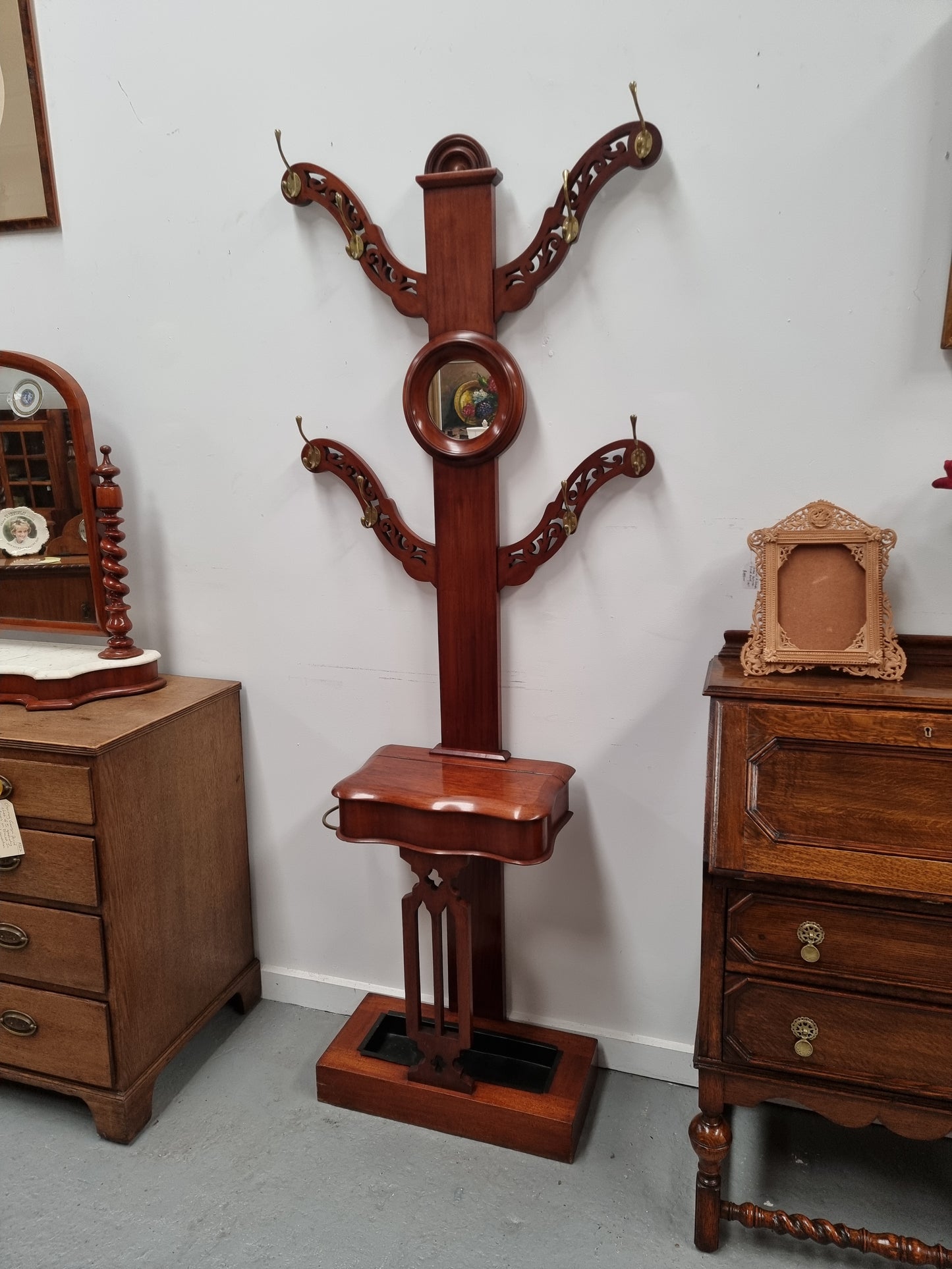 Mid Victorian Mahogany Tree Shaped Hall Stand