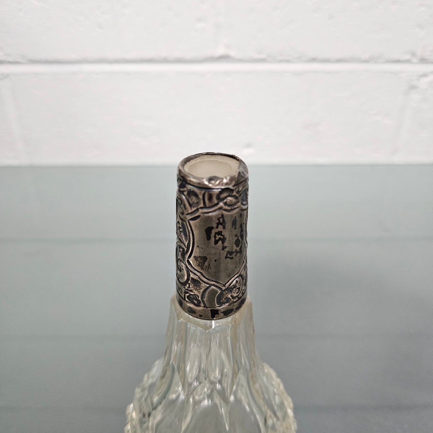 Edwardian Silver Collared Perfume Bottle
