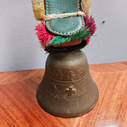 Vintage Cow Or Goat Brass Bell & Fringed Leather Strap | Antique & Vintage | Moonee Ponds Antiques | Australia Wide Delivery