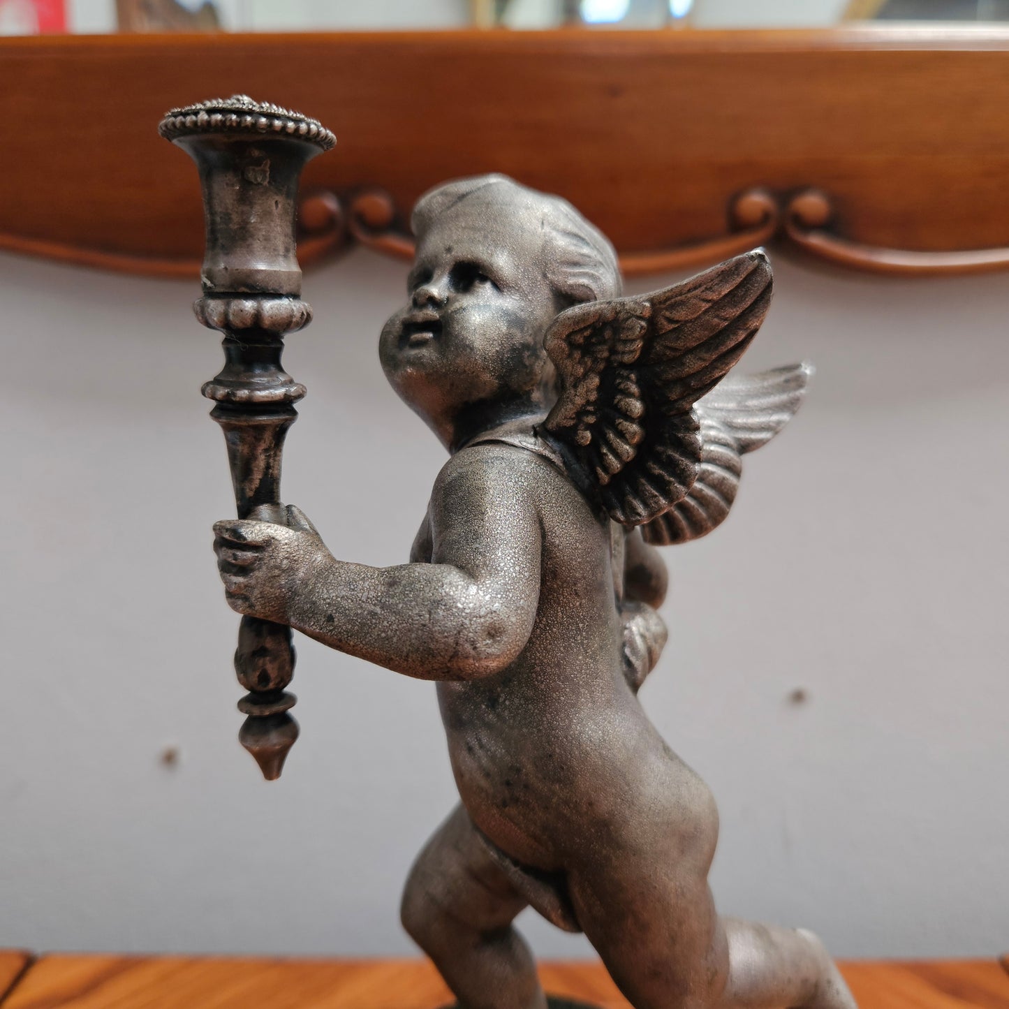 19th Century Silver Gilt Bronze Cherub