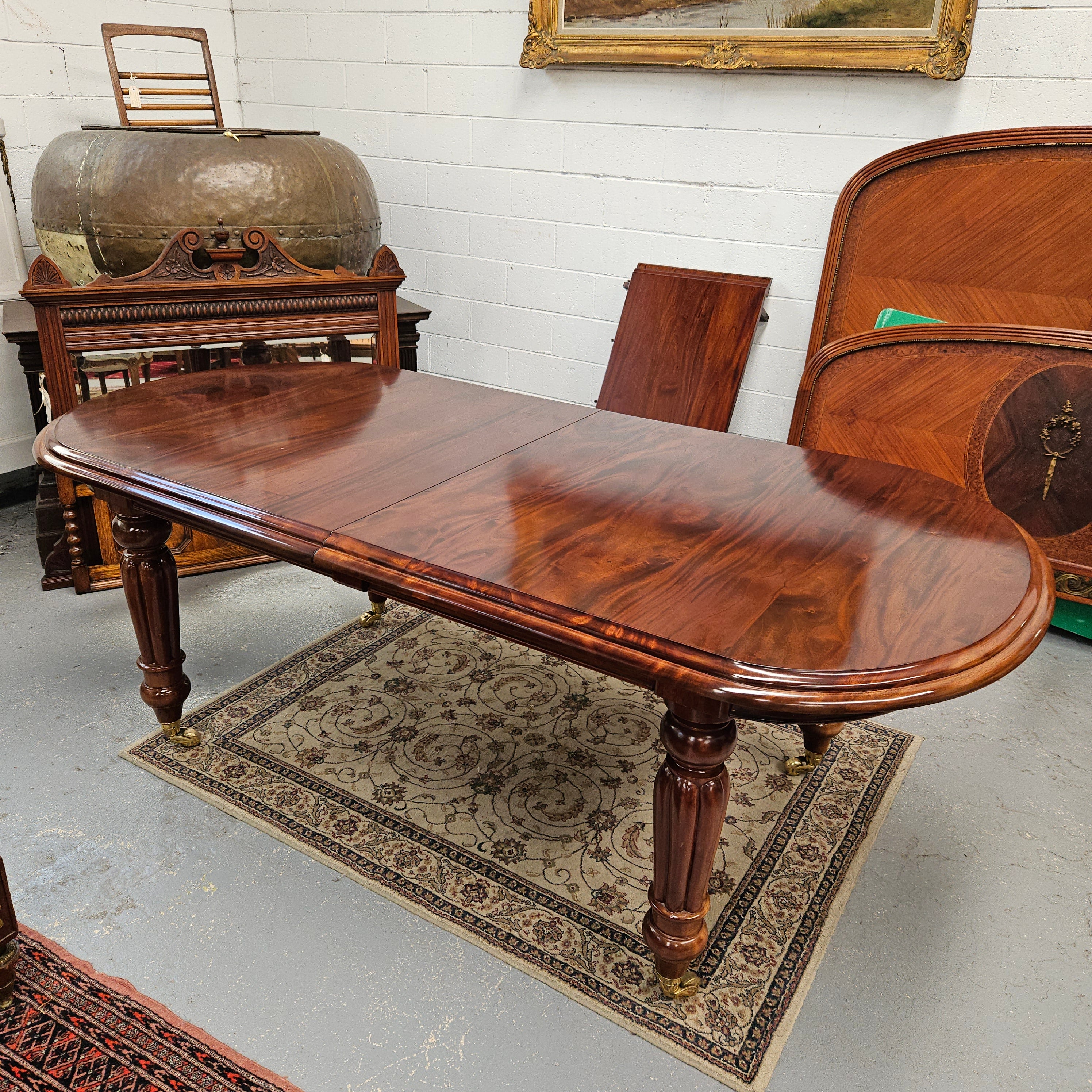 1980's Mahogany Reproduction Extension Table | Antique & Vintage | Moonee Ponds Antiques | Australia Wide Delivery