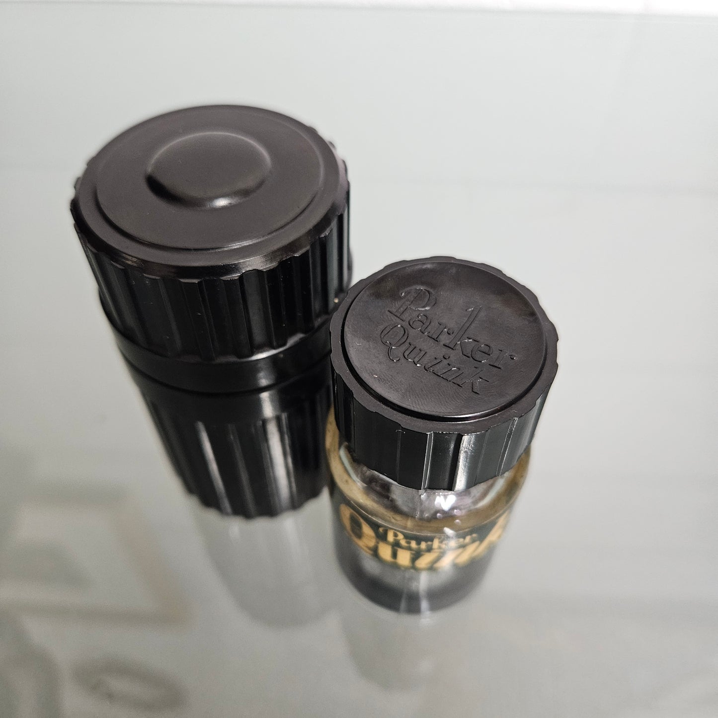 Art Deco Parker "Quink" Ink Bottle & Bakelite Case