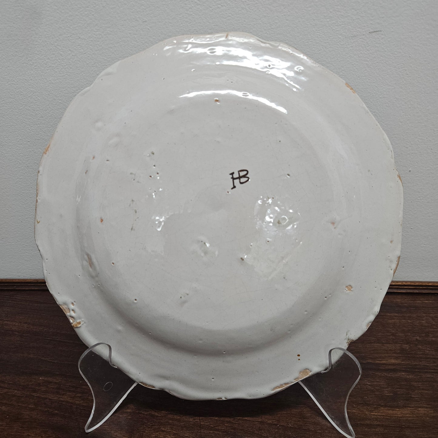 Rustic Hand Painted 19th Century Quimper Majolica Plate