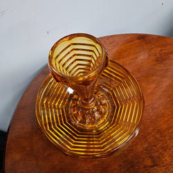 Art Deco Amber Glass Float Bowl