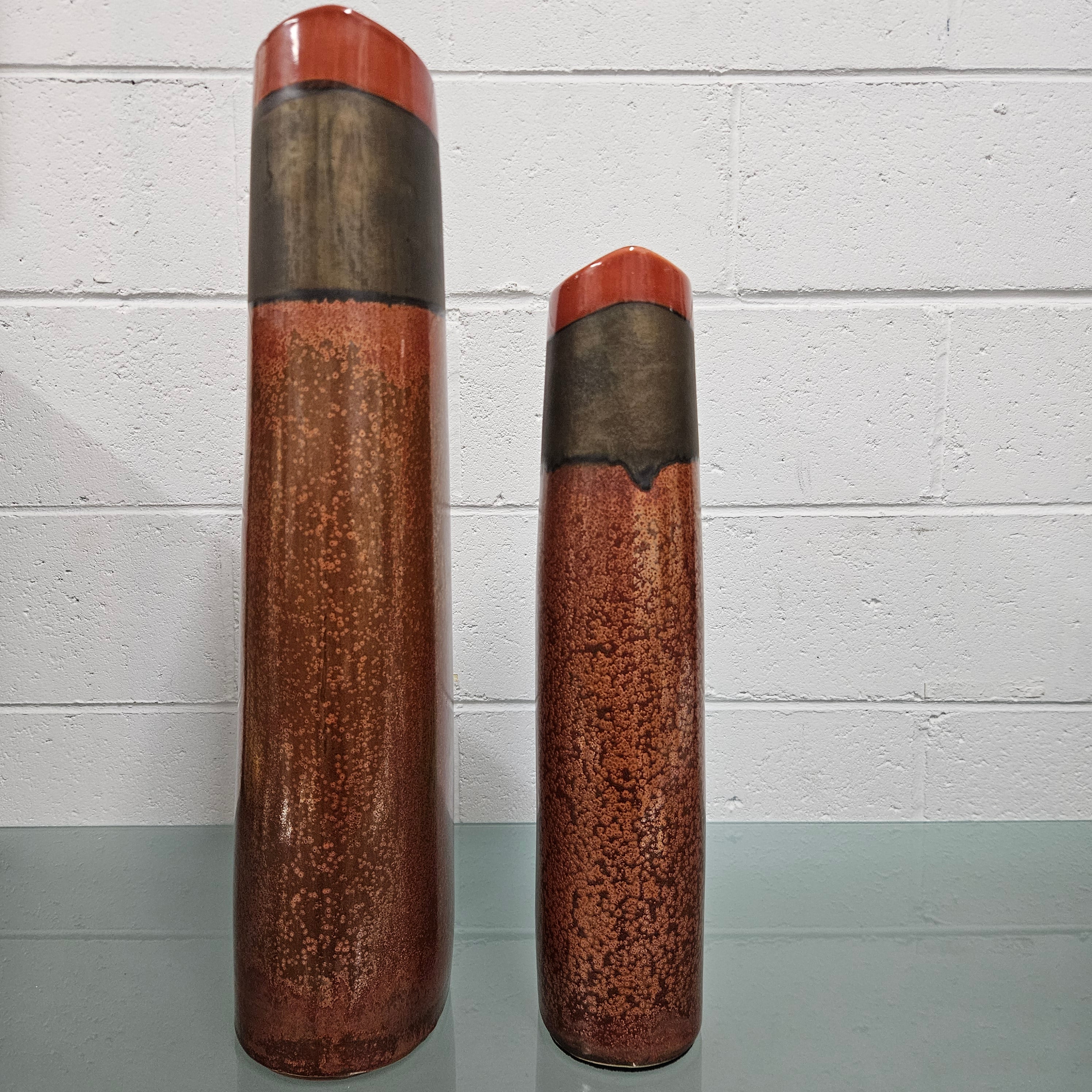 Pair of Tall Pottery Hand Made Vases | Antique & Vintage | Moonee Ponds Antiques | Australia Wide Delivery