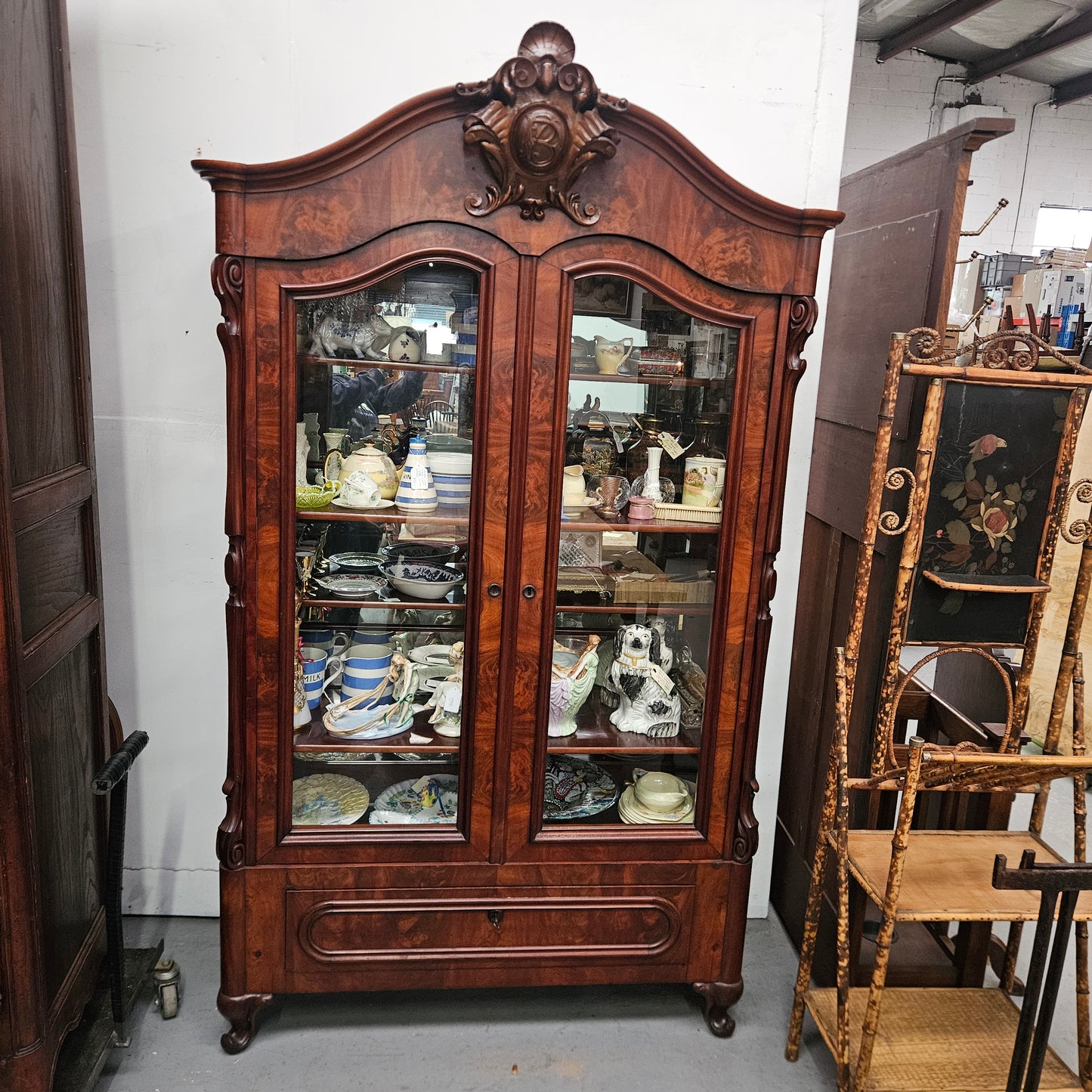 Flame Mahogany Display Cabinet